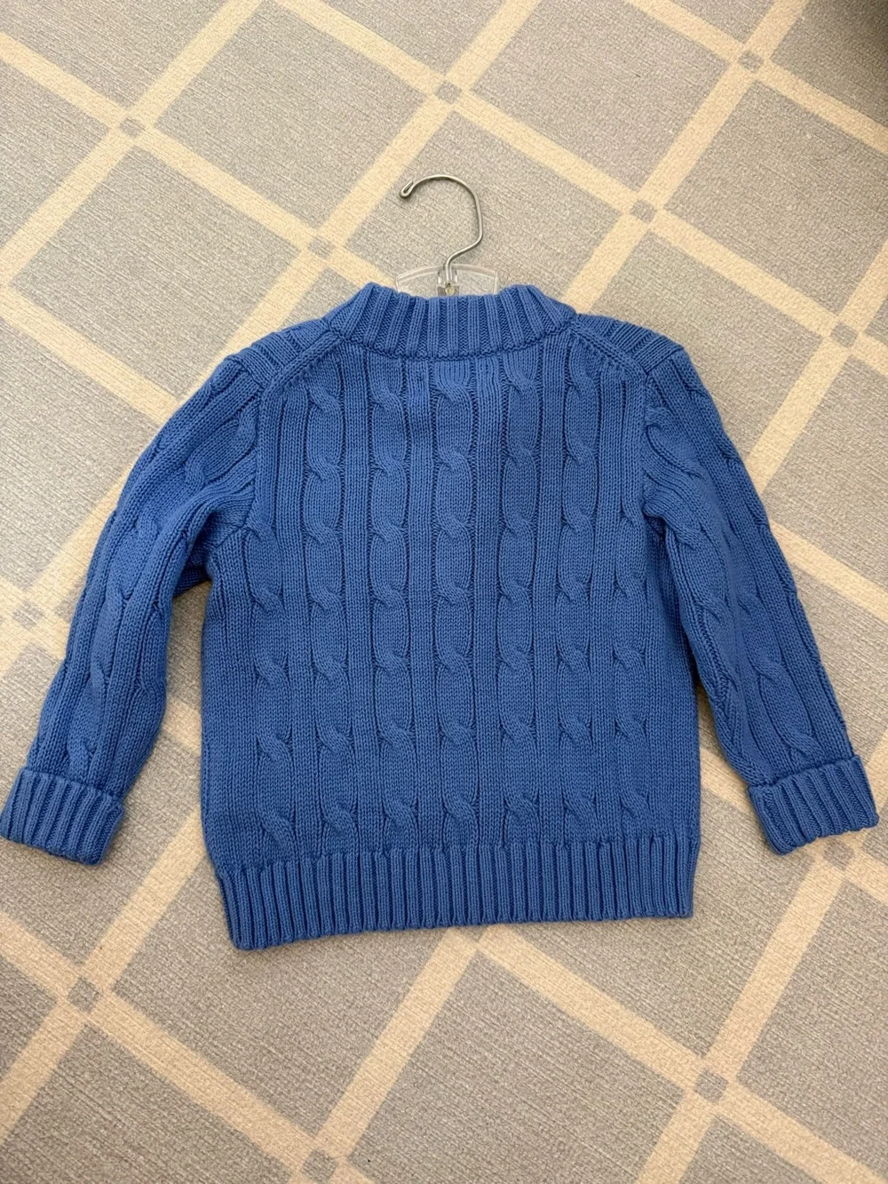 Ralph Lauren Baby, Blue Cable-Knit Quarter-Zip Sweater size 12m NWT